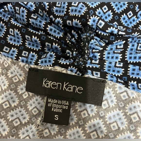 Karen Kane Women’s Blue Faux Wrap Dress 3/4 Sleeves Stretch Knit Size S - Picture 3 of 4